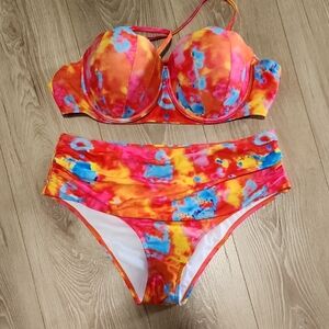 Vibrant Tie-Dye Bikini Set Sexy Fun Plus Swim Vacation Ready!